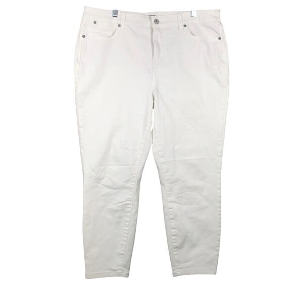 Talbots Womens Jeans White Simply Flattering Collection Jegging Crop Stretch 16 - Picture 1 of 13